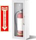 10 Lb Fire Extinguisher Cabinet with Reflective Sign, Wall & Surface Mount Fire