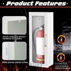 10 Lb Fire Extinguisher Cabinet with Reflective Sign, Wall & Surface Mount Fire