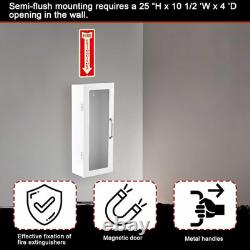 10 Lb Fire Extinguisher Cabinet with Reflective Sign, Wall & Surface Mount Fire
