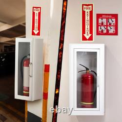 10 Lb Fire Extinguisher Cabinet with Reflective Sign, Wall & Surface Mount Fire
