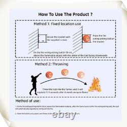 10 PACK Portable Automatic Fire Ball Extinguisher with Bracket and Hook Mount