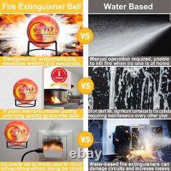 10-Pack Automatic Self-Exciting Fire Extinguisher Ball with Hook and Mount