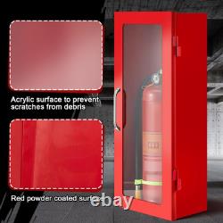 10Lb Fire Extinguisher Cabinet Wall Mount Steel Case for Indoor/Outdoor Red