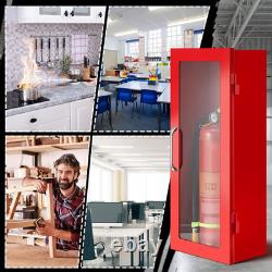 10Lb Fire Extinguisher Cabinet Wall Mount Steel Case for Indoor/Outdoor Red