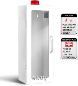 10Lb Fire Extinguisher Cabinet with Alarm & Safety Sign Wall Mount Case