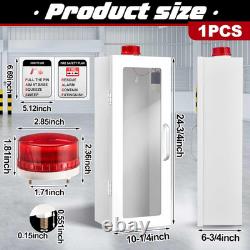 10Lb Fire Extinguisher Cabinet with Alarm & Safety Sign Wall Mount Case