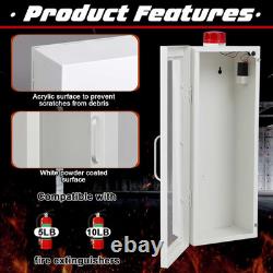 10Lb Fire Extinguisher Cabinet with Alarm & Safety Sign Wall Mount Case