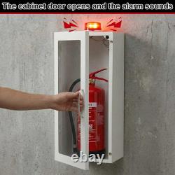 10Lb Fire Extinguisher Cabinet with Alarm & Safety Sign Wall Mount Case