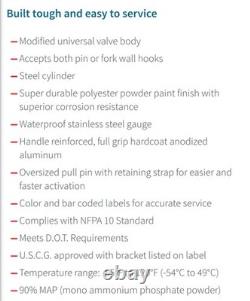 10lb CHROME ABC Fire Extinguisher Mfg 2026 Current Inspection NEW UNIT