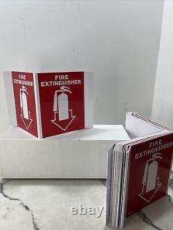 (19-Signs) 5 X 6 (3-D) Rigid Plastic Angle Fire Extinguisher Picture Sign