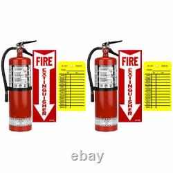 2 10lb. Buckeye ABC Fire Extinguisher withWall Hooks, Signs and Inspection Tags