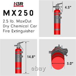 2.5 Lb. ABC Fire Extinguisher Chrome Refillable Car, Jeep, Truck, Off-Road