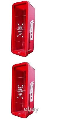 (2-PACK) NEW 20lb FIRE EXTINGUISHER CABINET WITH PLEXI GLASS, LOCK & HAMMER