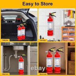 2 Pack ABC Dry Chemical Fire Extinguishers, 2.5 lb 1A10BC Rating for Home, Veh