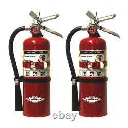 2 Pack B500T ABC Dry Chemical Fire Extinguisher with Aluminum Valve and Bracket