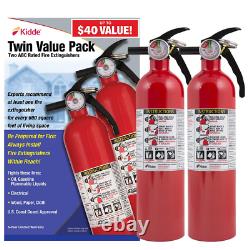 (2-Pack) Fire Extinguisher ABC Home Car Bracket Mount Multiple Use Kidde 3.9 lb