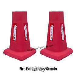 2 Portable Cone Fire Extinguisher Stands with NO FIRE EXTINGUISHERS