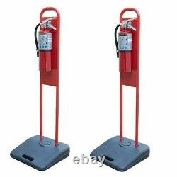 2-Portable Fire Extinguisher Stands (WITH 2-5lb. ABC FIRE EXTINGUISHERS)