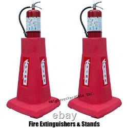 2 Portable Fire Extinguisher Stands with 2 FIRE EXTINGUISHERS