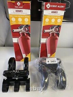 2 ea UTV INC 1.75 BLACK CLAMP ON FIRE EXTINGUISHER MOUNT & RED EXTINGUISHER