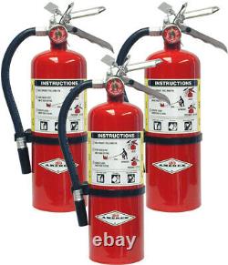3 Pack Amerex B402, 5lb ABC Dry Chemical Class A B C Fire Extinguisher