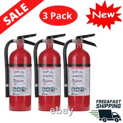 3 Pack Dry Chemical Fire Extinguisher 4 Lb. Rechargeable Home Office Safety New