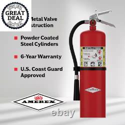 4-A80-BC 10 Lbs. ABC Dry Chemical Fire Extinguisher UL Listed All-Metal Valve