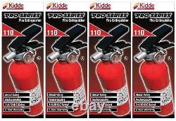 4 Kidde Pro Series 110 Fire Extinguisher Metal Valve Rechargeable Red