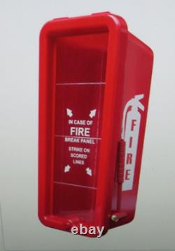 (4-PACK) NEW 5lb FIRE EXTINGUISHER CABINET WITH PLEXI GLASS, LOCK & HAMMER