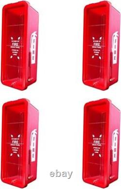 (4 Pack) 5 Lb Red Fire Extinguisher Cabinet Indoor/outdoor Free Shipping