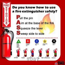 (4 Pack) 5 Lb Red Fire Extinguisher Cabinet Indoor/outdoor Free Shipping