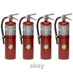 4 Pack Buckeye ABC Dry Chemical Fire Extinguisher with Aluminum Valve + Wall Hook