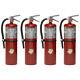 4 Pack Buckeye ABC Dry Chemical Fire Extinguisher with Aluminum Valve + Wall Hook