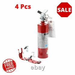 4 Pcs 2.5 Lb Fire Extinguisher ABC Dry Chemical Rechargeable DOT Vehicle Bracket