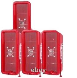 4-pcs NEW 5lb. FIRE EXTINGUISHER CABINET WITH PLEXI GLASS, LOCK & HAMMER