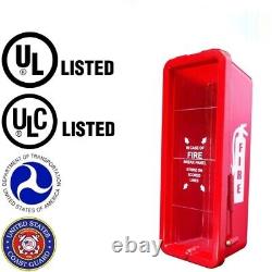 4-pcs NEW 5lb. FIRE EXTINGUISHER CABINET WITH PLEXI GLASS, LOCK & HAMMER