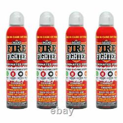 4 x Mini Firefighter 4-in-1 Fire Extinguisher 250 ml Wood Petrol Electrical Oils