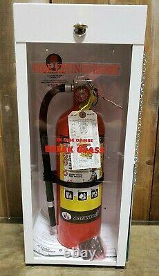 5.5 LB ABC Fire Extinguisher & Cabinet + Cert Tag & Breaker Bar Lock with Decals