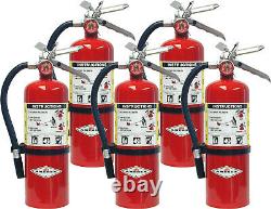 5 Pack Amerex B402 5 lbs Dry Chemical Class A B C Fire Extinguisher withWall Mount