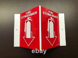 50-signs-5 X 6 (3-d) Rigid Plastic Angle Fire Extinguisher Picture Signs