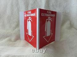 50-signs-5 X 6 (3-d) Rigid Plastic Angle Fire Extinguisher Picture Signs