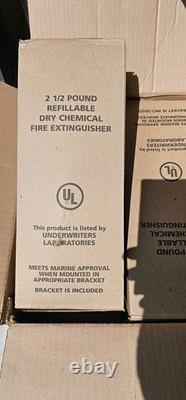 6 PK Fire Extinguisher 2.5LB ABC Dry Chemical Bracket Cert Tag