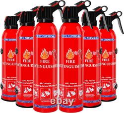 6 Pack ABC Dry Chemical Fire Extinguishers, Portable Dry Powder Fast-Acting Fire