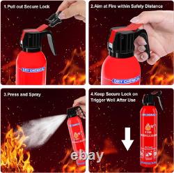 6 Pack ABC Dry Chemical Fire Extinguishers, Portable Dry Powder Fast-Acting Fire
