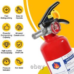 6 Pack ABC Dry Chemical Fire Extinguishers with Mount