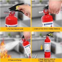 6 Pack ABC Dry Chemical Fire Extinguishers with Mount