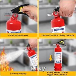 6 Pack ABC Dry Chemical Fire Extinguishers with Mount