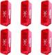 6-pcs NEW 5lb. FIRE EXTINGUISHER CABINET WITH PLEXI GLASS, LOCK & HAMMER