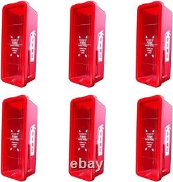 6-pcs NEW 5lb. FIRE EXTINGUISHER CABINET WITH PLEXI GLASS, LOCK & HAMMER