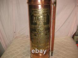 ANTIQUE Vintage Polished ALERT NEW YORK Copper & Brass Fire Extinguisher LQQK